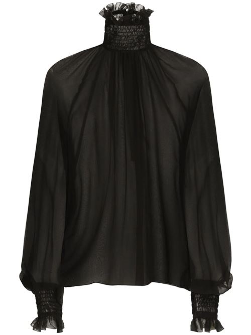 Blusa a collo alto semi trasparente Dolce & Gabbana | F79EMTFU1ATN0000